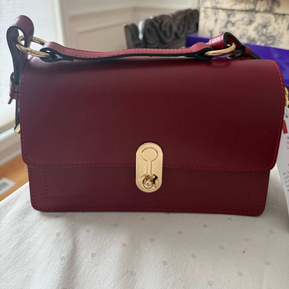 CHEVAL FIRENZE ITALY GENUINE LEATHER CROSSBODY SHOULDER HAND BAG NWT red